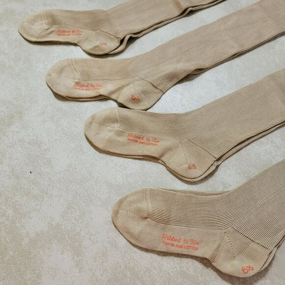 Vintage Children's Long Stockings 4 Pairs Mayknit Hosiery Rayon & Cotton 6 1/2 D - Picture 4 of 16